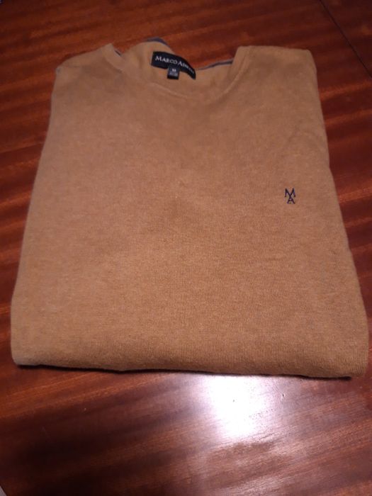Camisola de malha de cor amarela da Marco Adireli (Tam. M, Homem) NOVA