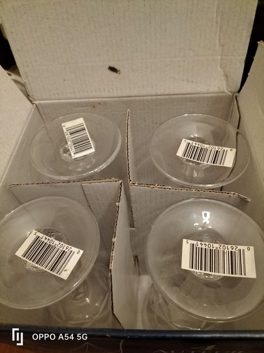 Cristal D' Arques conjunto de 4 copos pé alto em caixa