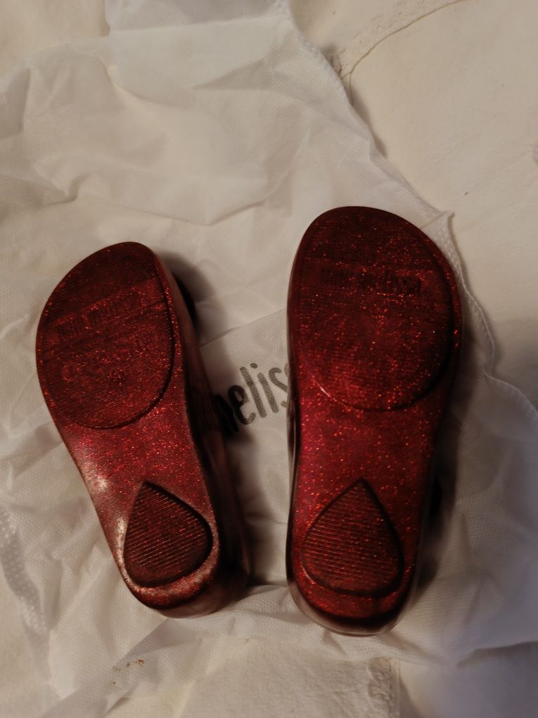 Baleriny balerinki mini Melissa Ultragirl heart M Red glitter ORYGINA