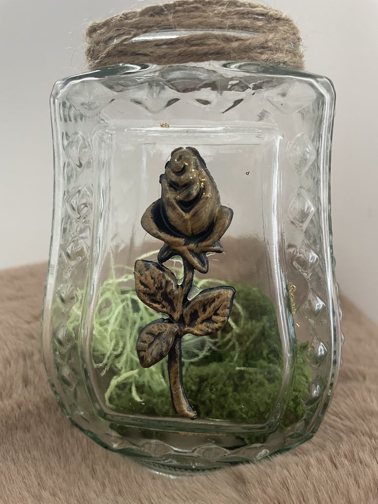 Znicz handmade. Oryginalny, szklany znicz, otwarty.