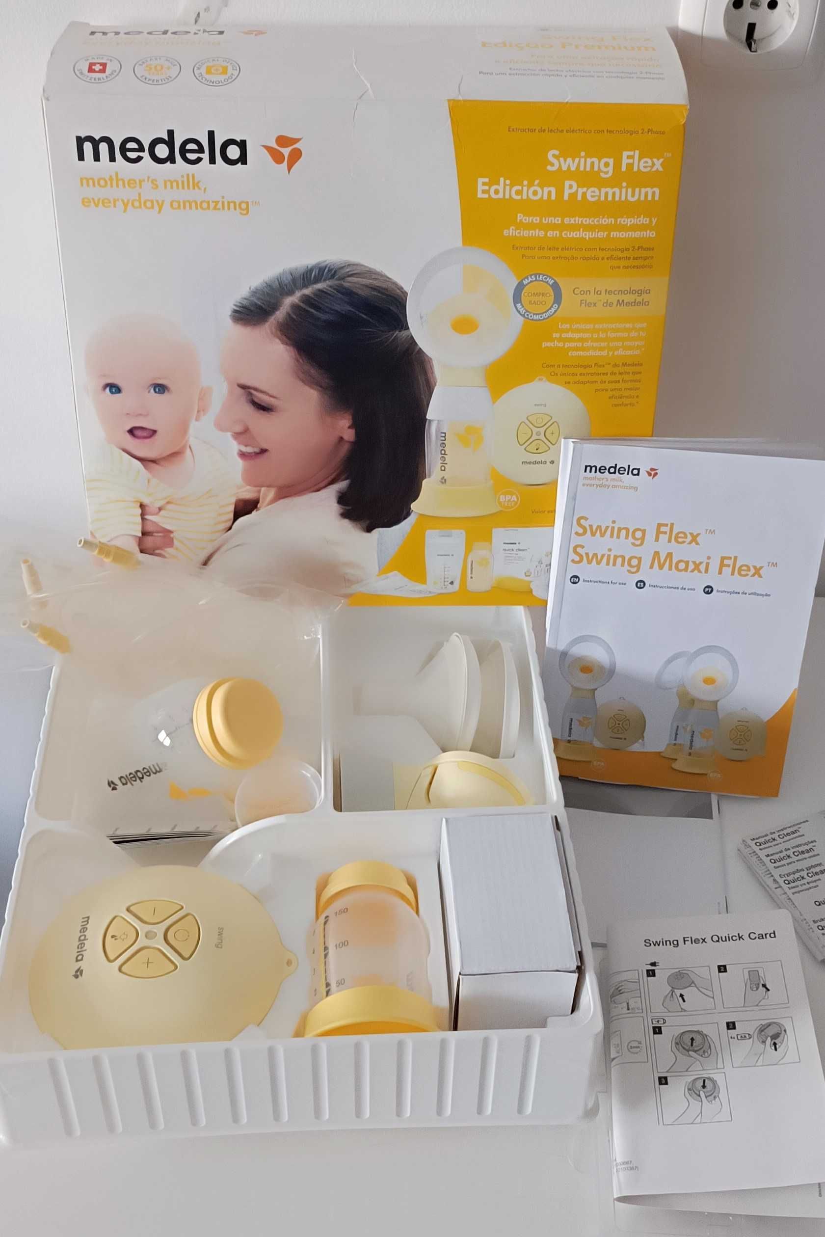 Extrator de leite elétrico Medela Swing Flex com tecnologia 2-Phase