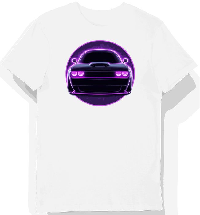 Koszulka męska biała z nadrukiem wyjątkowego logo Dodge L