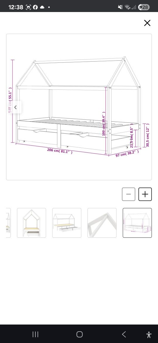 Cama criança formato casa