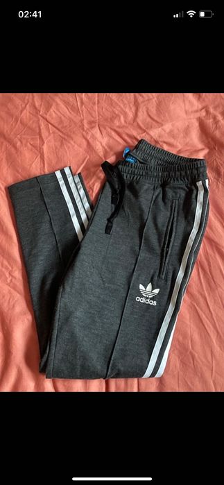 Calças adidas fato de treino cinzento