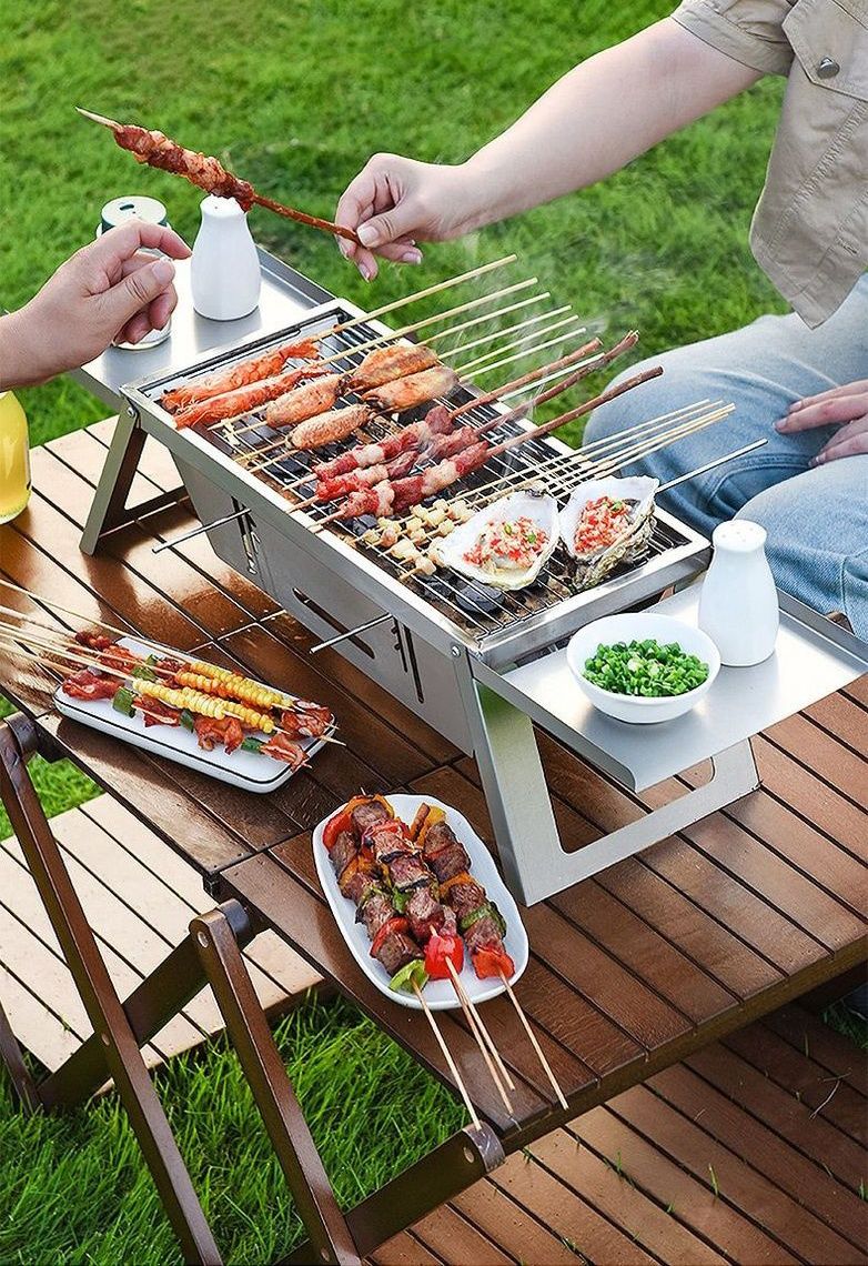 Grelhador Dobrável em Aço Inoxidável 304 para Camping e Outdoor