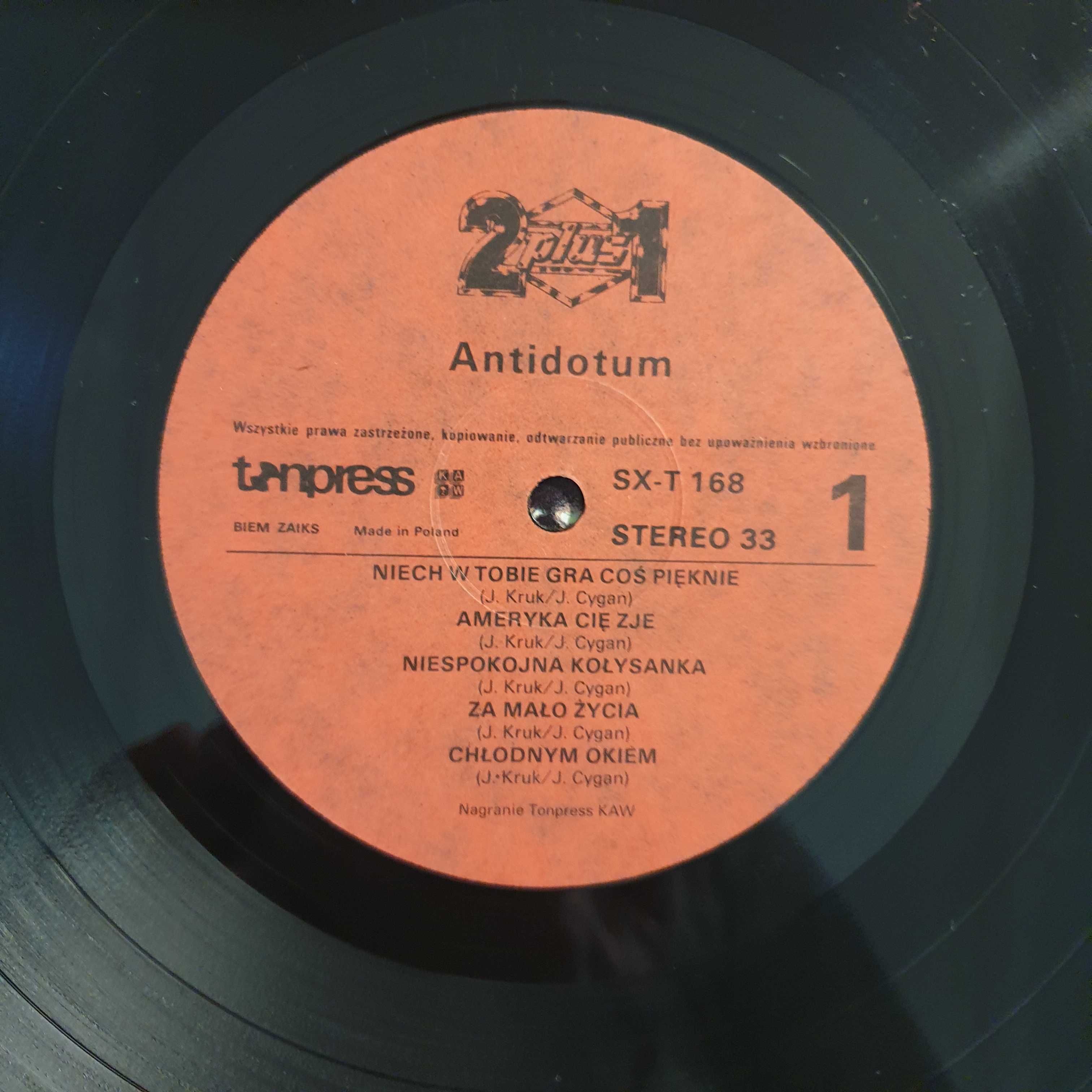 Płyta winylowa 2 Plus 1 Antidotum 1989 NM Idealna
