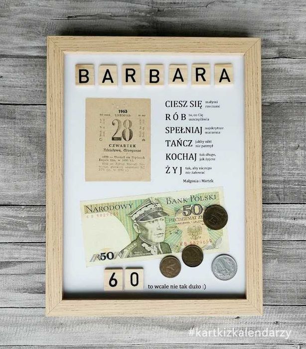 Kartka z kalendarza 1963 oryginalna