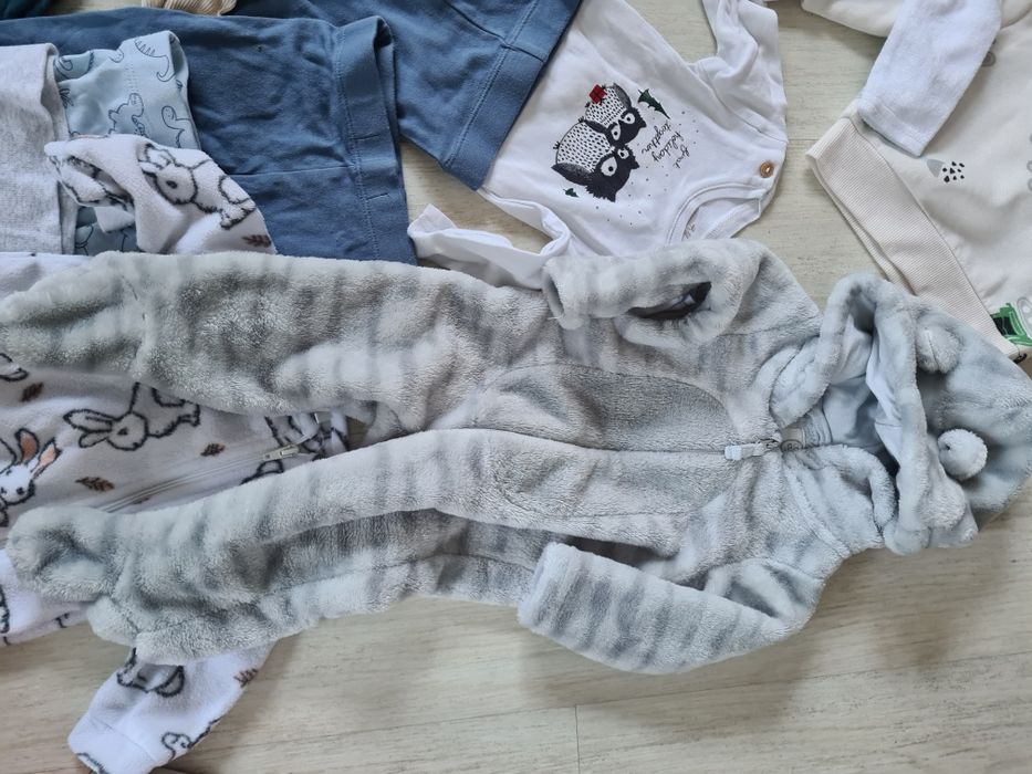 Ubranka dla dziecka, wyprawka niemowlęca r 62 h&m zima. Mega paka.