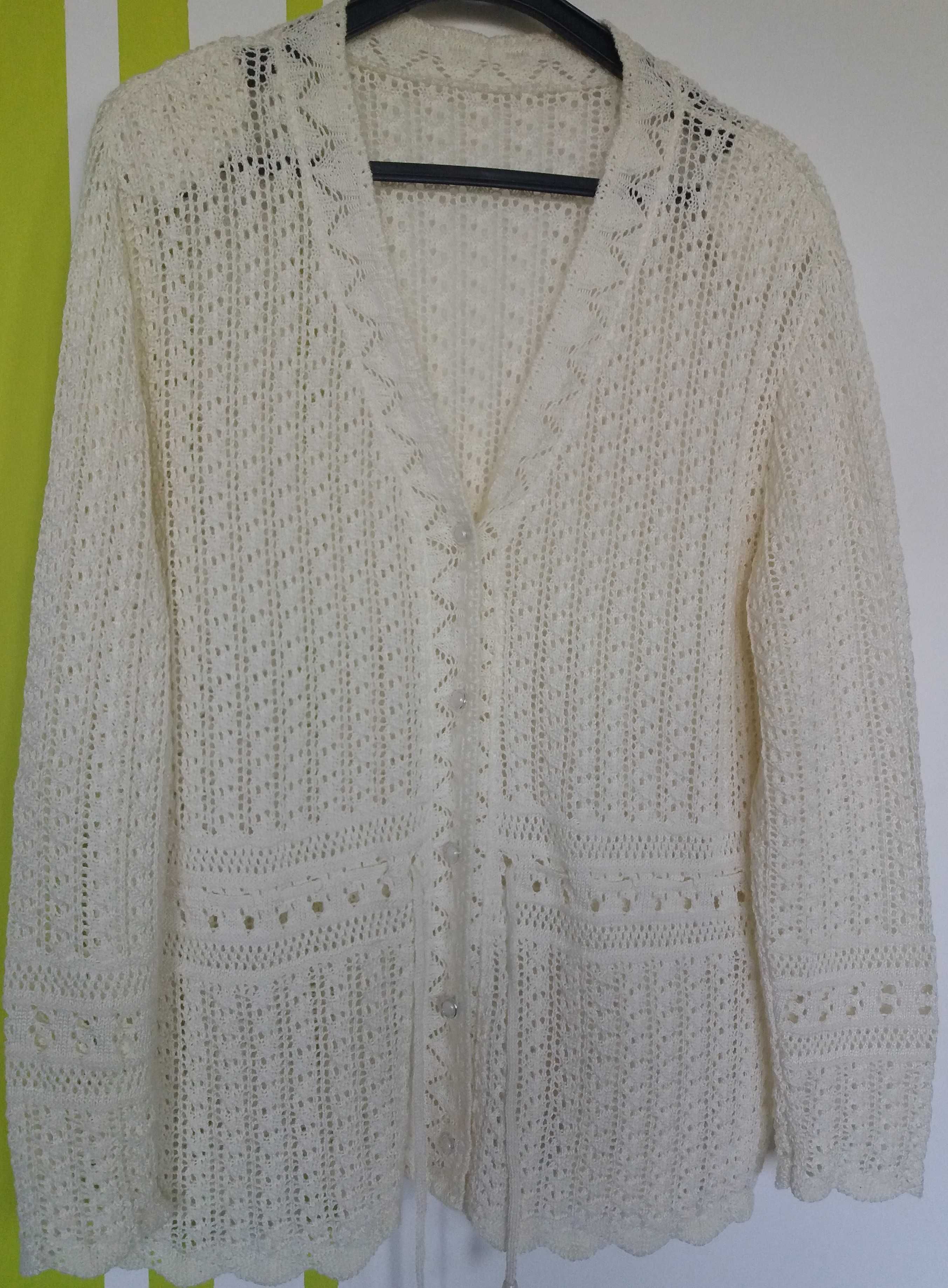 XL(48/50) Nienoszony kardigan/ sweter w kolorze ecru EU