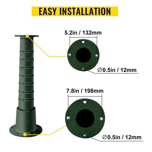 Suporte de bomba  em ferro fundido com alça de bomba 22,86x22,86x66cm