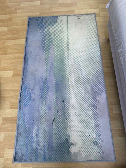 Dywan nowoczesny 80x150 cm – odcienie niebieskiego i fioletu