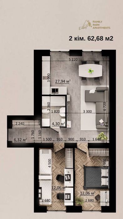 ЄВРО двокімнатна в центрі БУЧІ! Сучасний новий комплекс!