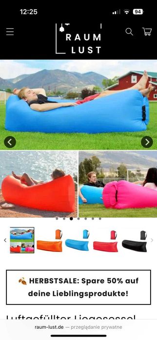Nadmuchiwana sofa na plażę ogród taras