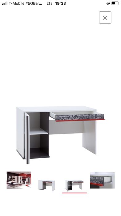 Meble łóżko biurko i fotel obrotowy