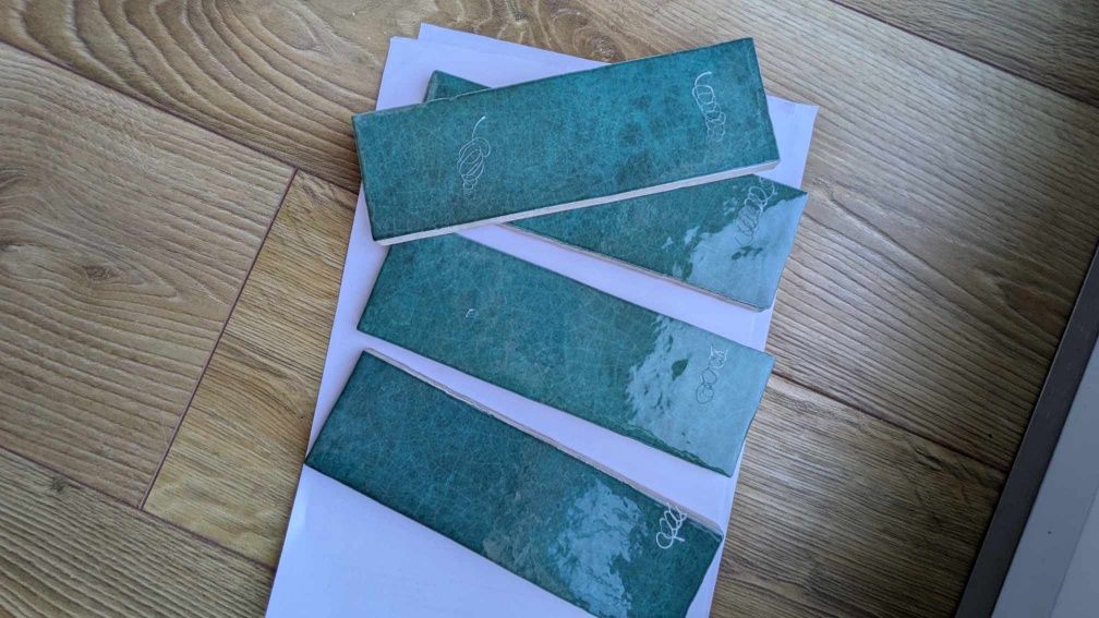 Płytka zielona Peronda Harmony Dyroy Green 6.5x20 cm cegietka jodełka