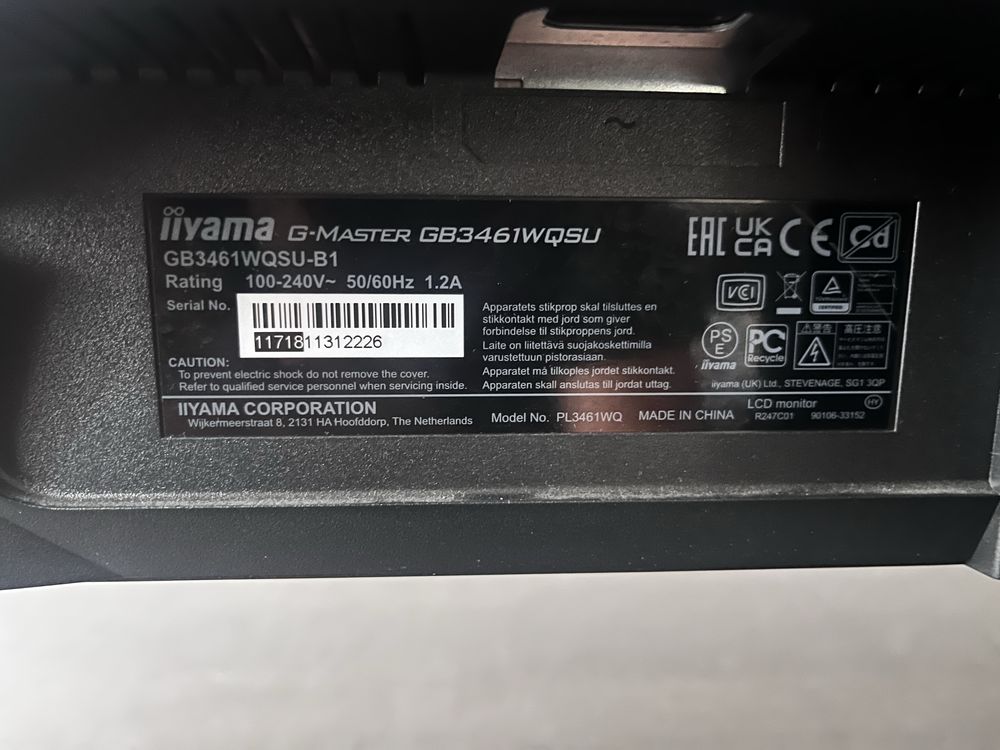 IIYAMA G-Master GB3461WQSU-B1 Monitor