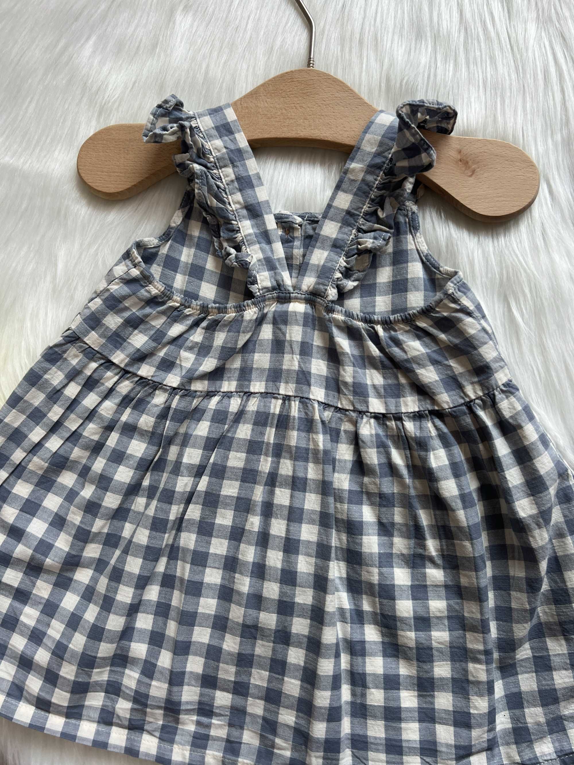 Przepiękna H&M sukienka tunika ogrodniczki w kratkę na ramiączkach 80