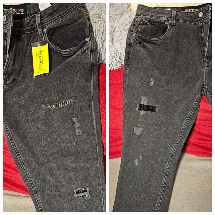 Nowe czarne męskie spodnie Pepe Jeans, rozmiar 34/28