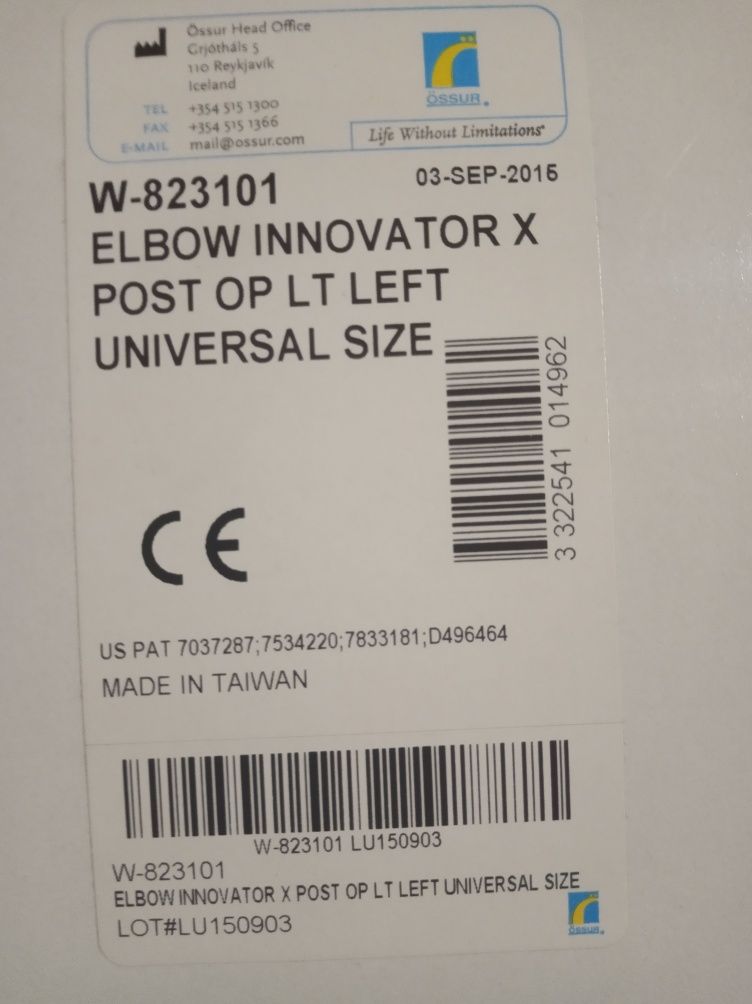 Orteza Ossur Elbow Innovator X Post Op Lt Left