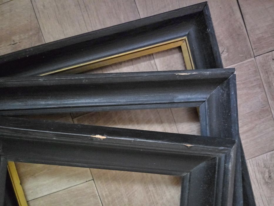 Ramy 6 szt.__szerokie drewniane czarne