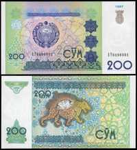 Banknot do kolekcji - 200 Sum, Uzbekistan, 1997 rok, Stan Bankowy, UNC