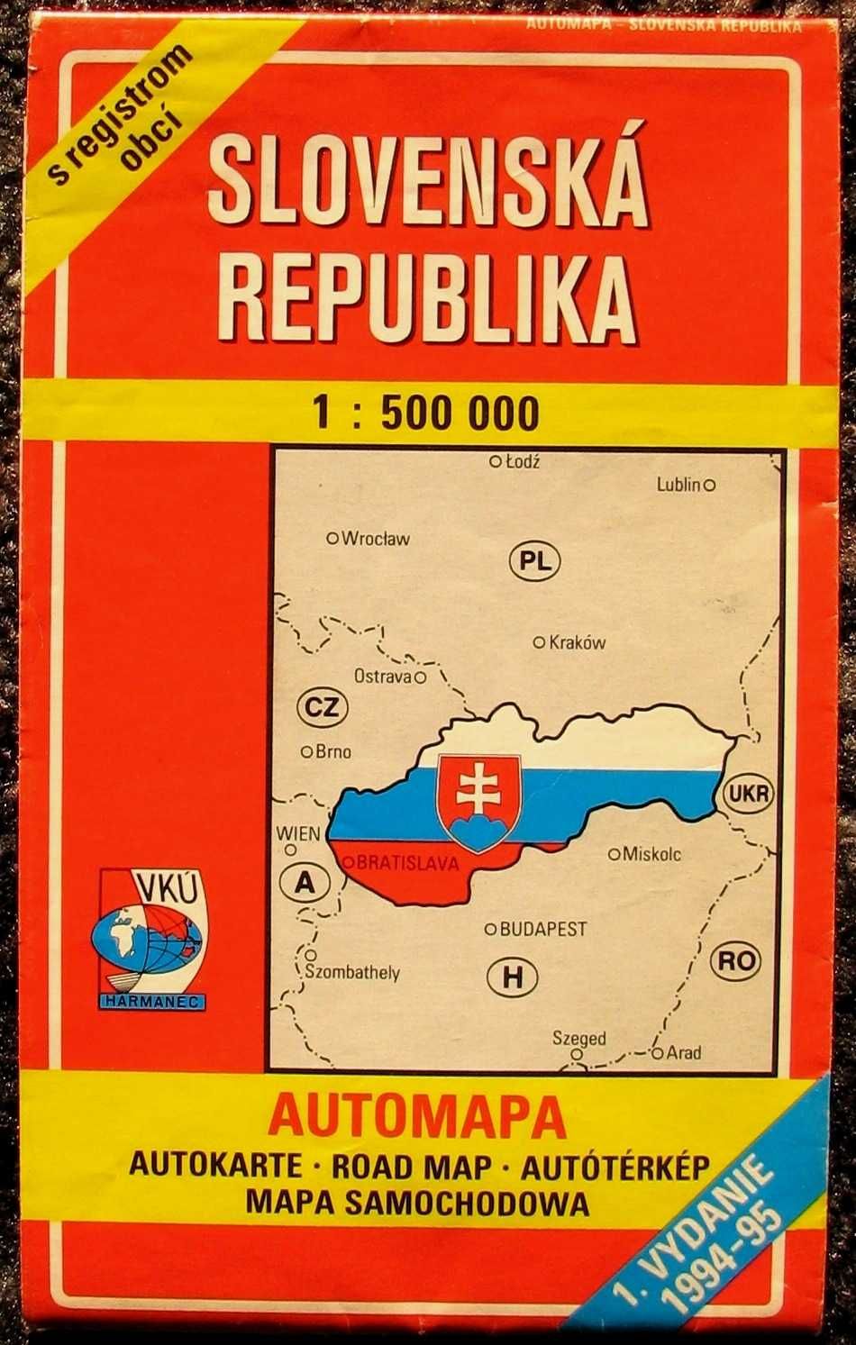 Słowacja Mapa Samochodowa 1 : 500 000