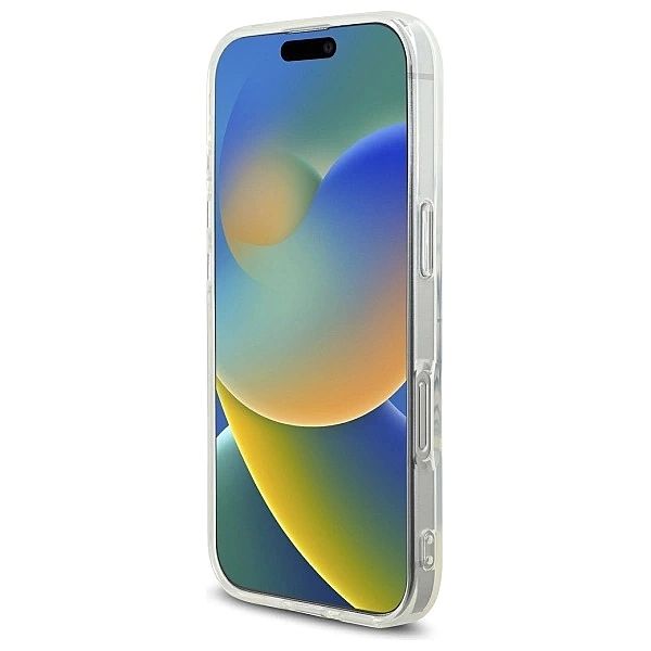 Etui Guess IML Rhinestones MagSafe na iPhone 16 Pro - białe