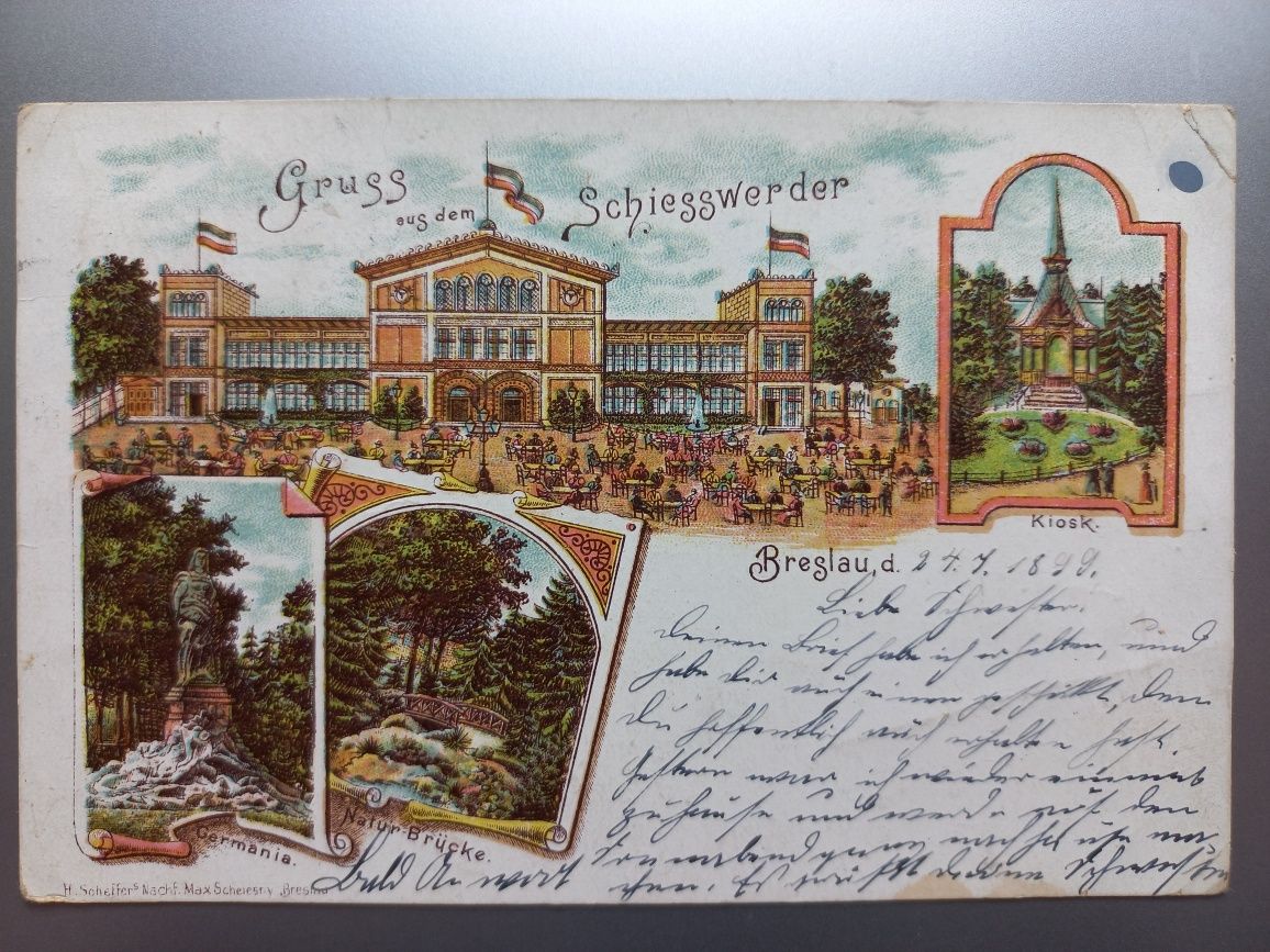 Wrocław (Breslau) - stara litografia z 1899 r.