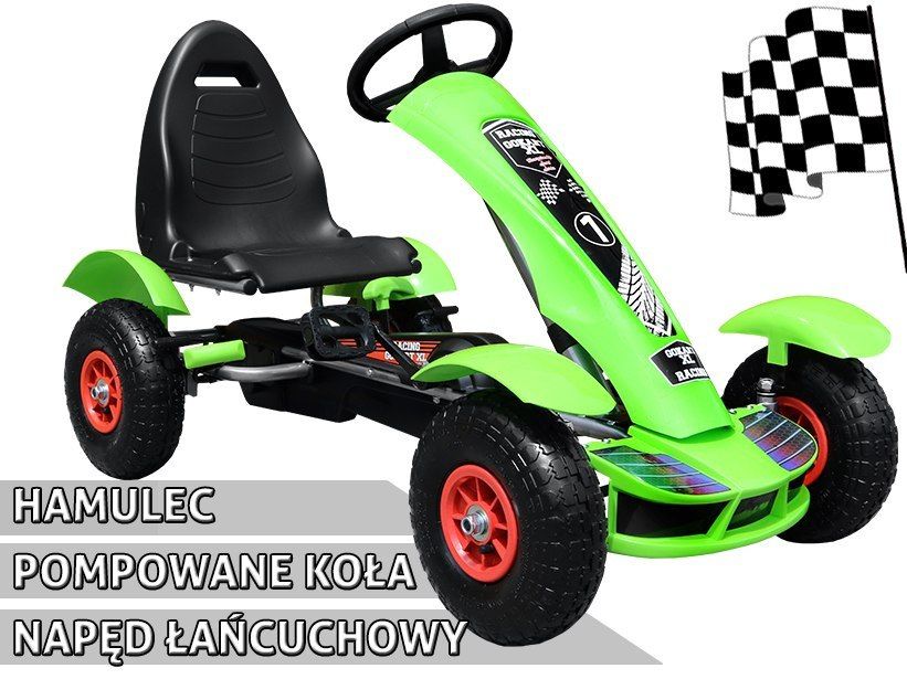 +Popowane koła +Max 50Kg  Quad Gokart na pedały dla dzieci 3-8 lata