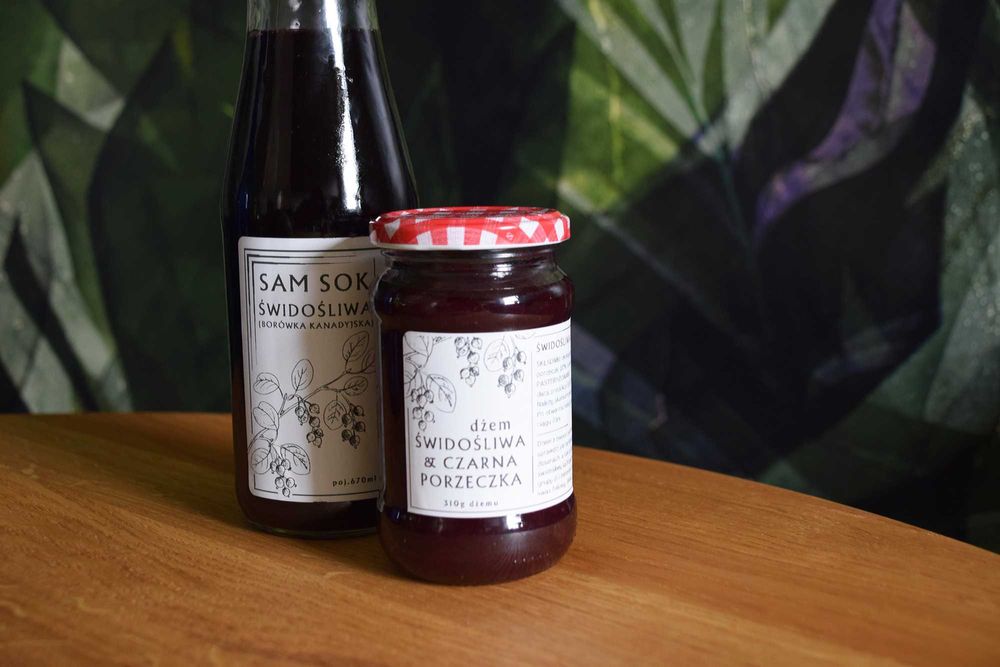 dżem świdośliwa (borówka kanadyjska) + czarna porzeczna 310g