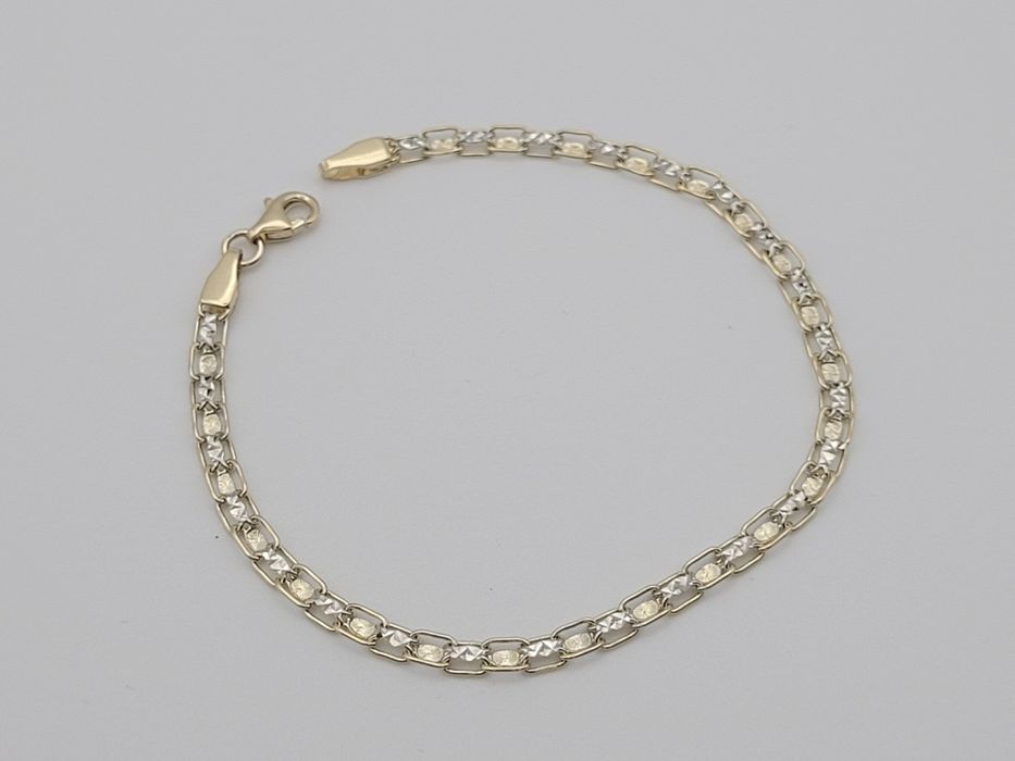 Nowa Złota bransoletka złoto próby 585 drabinka ocechowana rodowana