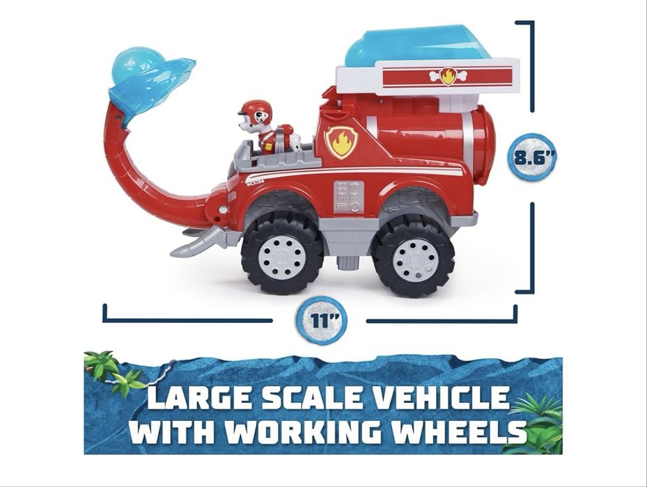Набір щенячий патруль Маршал з великою машинкою Paw patrol Jungle Pups