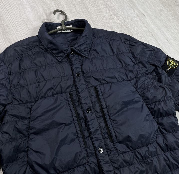 Stone Island garment dyed micro yarn down overshirt