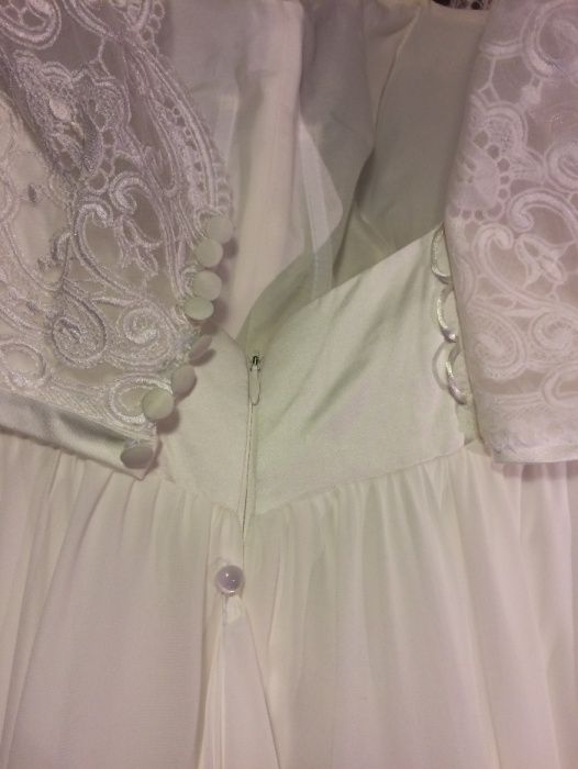 Suknia ślubna Mari Lill Dajana 38 40 boho koronka muślin ivory