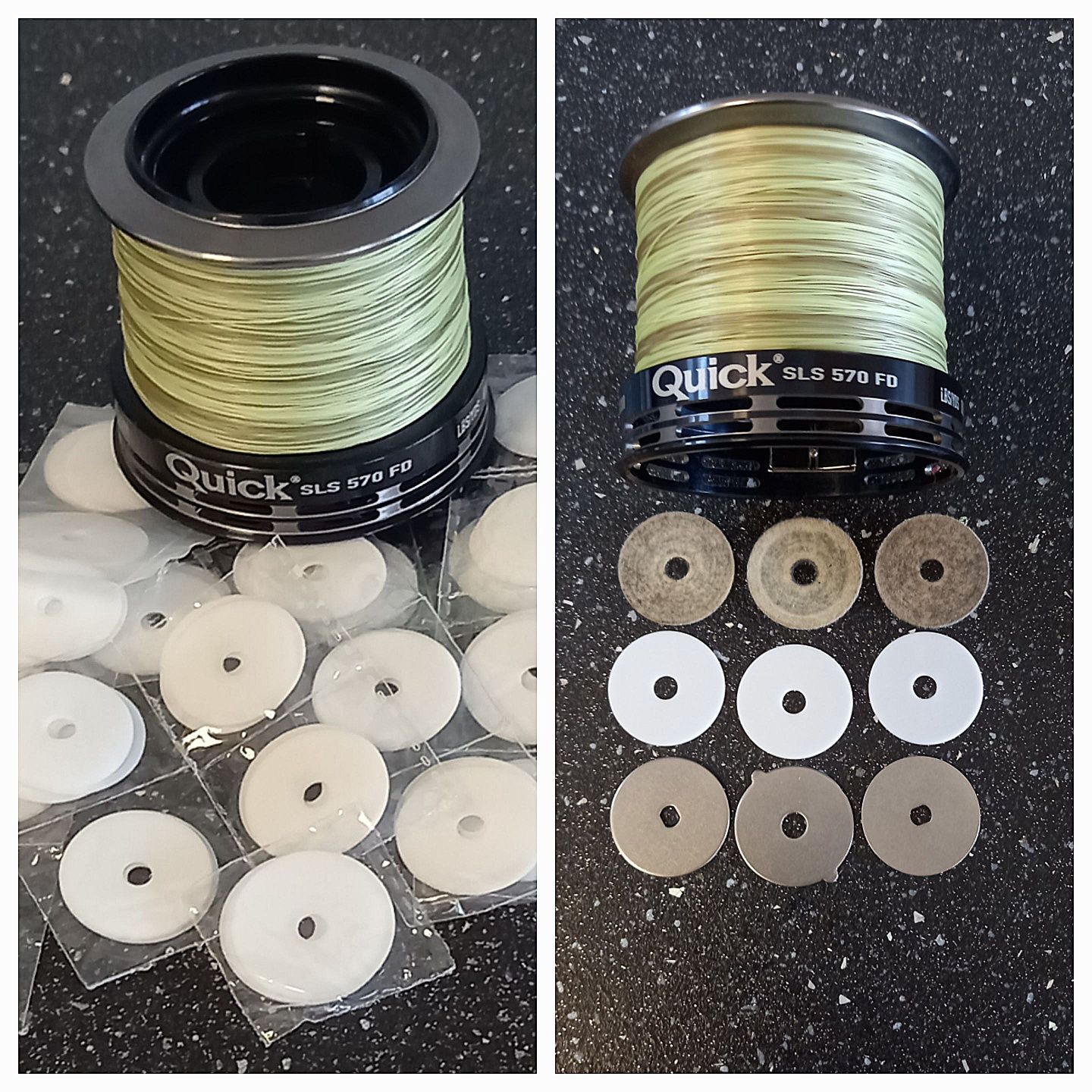 Podkładki teflonowe PTFE szpuli DAM Quick SLS 570-970 FD-FS/5 SLS-FD.