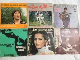 Lote 6 singles - vinil - Linda de Suza, José Malhoa, Broa de Mel, Paco
