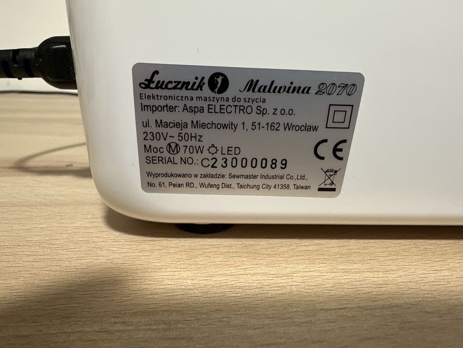 Maszyna do szycia Łucznik Malwina 2070