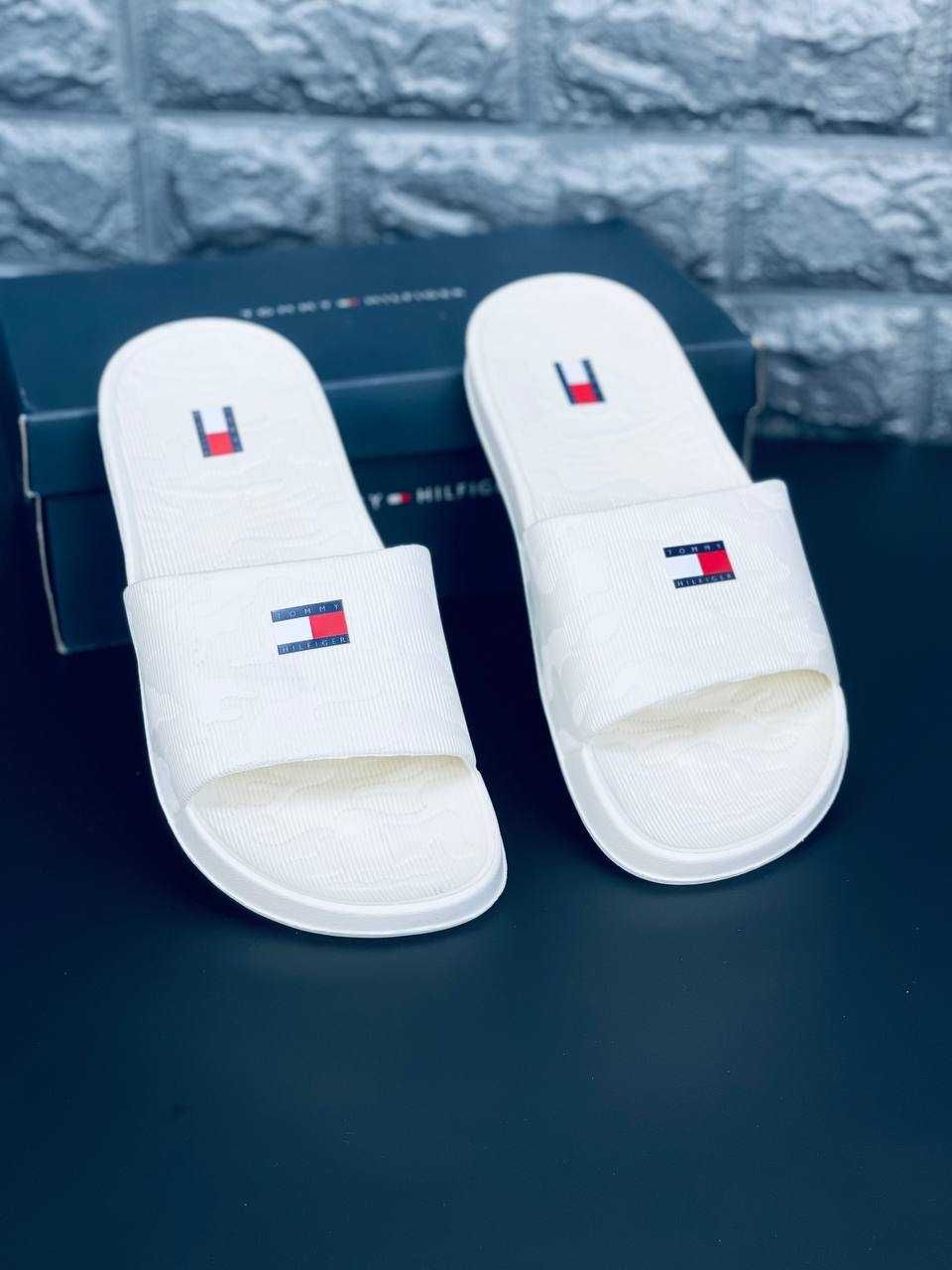 Сланцы Tommy Hilfiger мужские курортные White. Шльопанці чоловічі Топ!