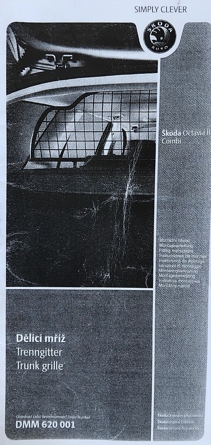 Grelha proteção metálica mala skoda