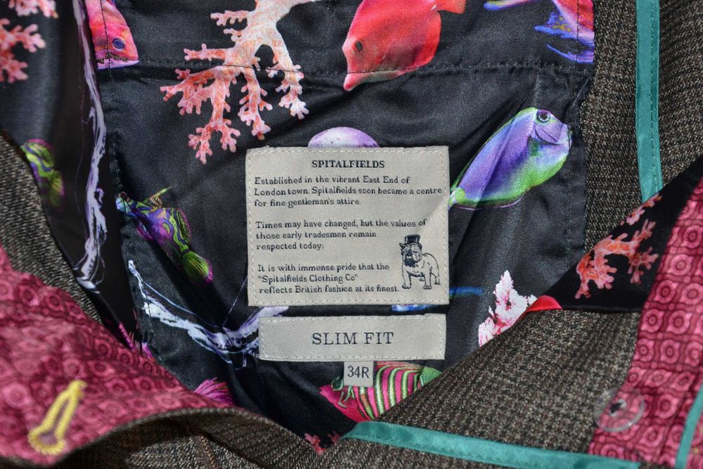 SPITALFIELDS Clothing Co Nowe Eleganckie Spodnie Męskie 34R Wizytowe