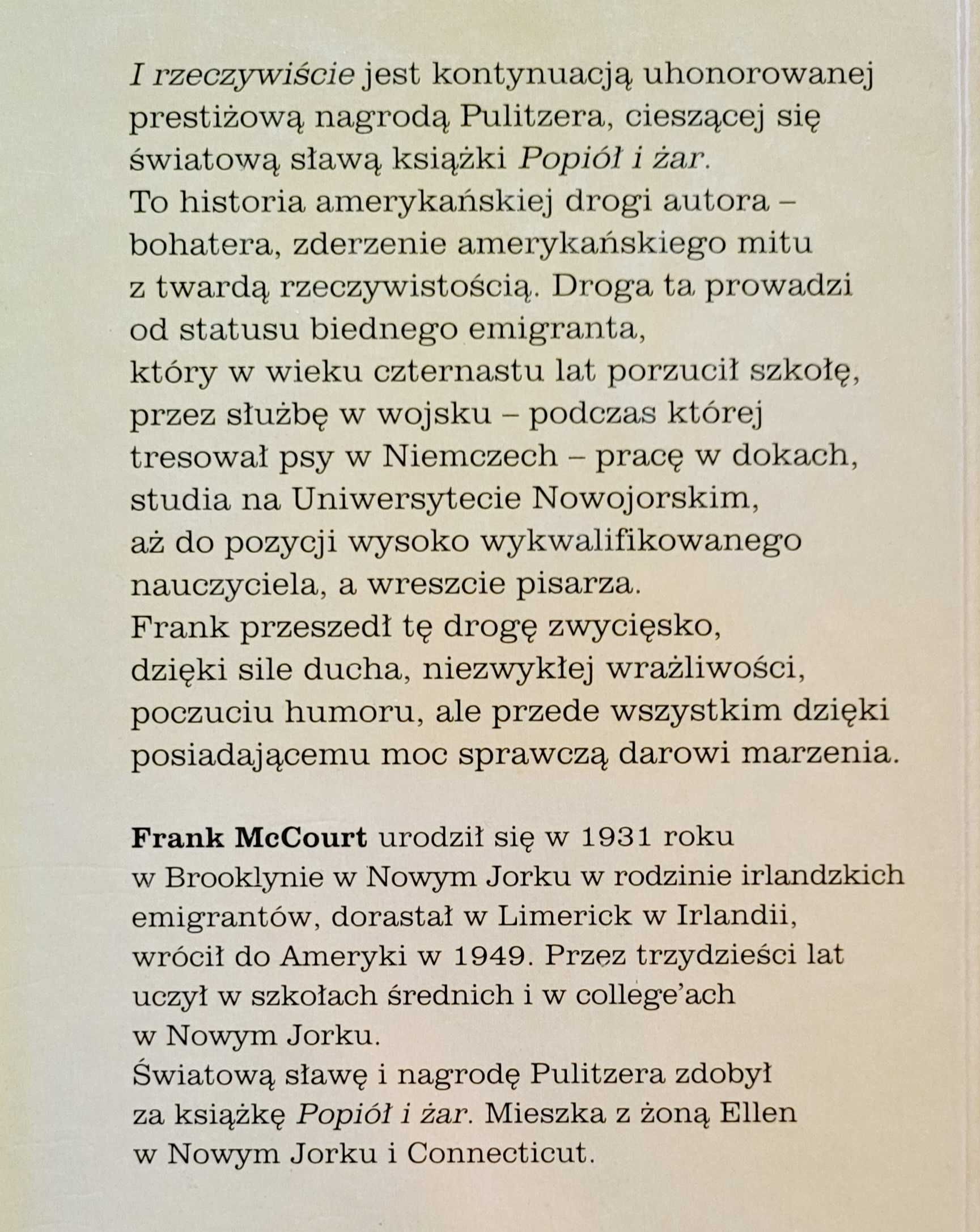 Frank McCourt -I rzeczywiście-wspomnienie