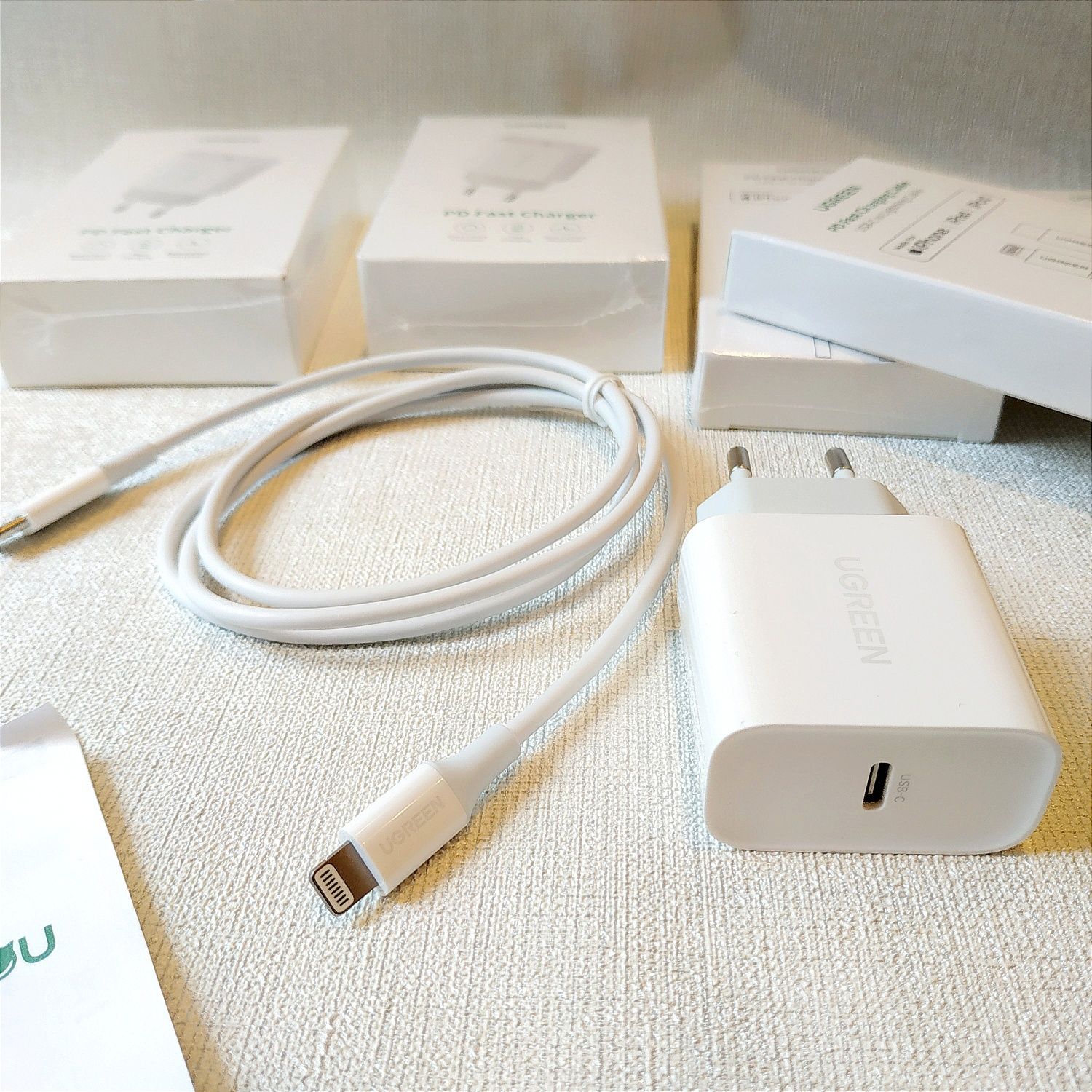 Зарядка PD 20W + Кабель Lightning/USB-C 1m MFi UGREEN Оригінал Преміум