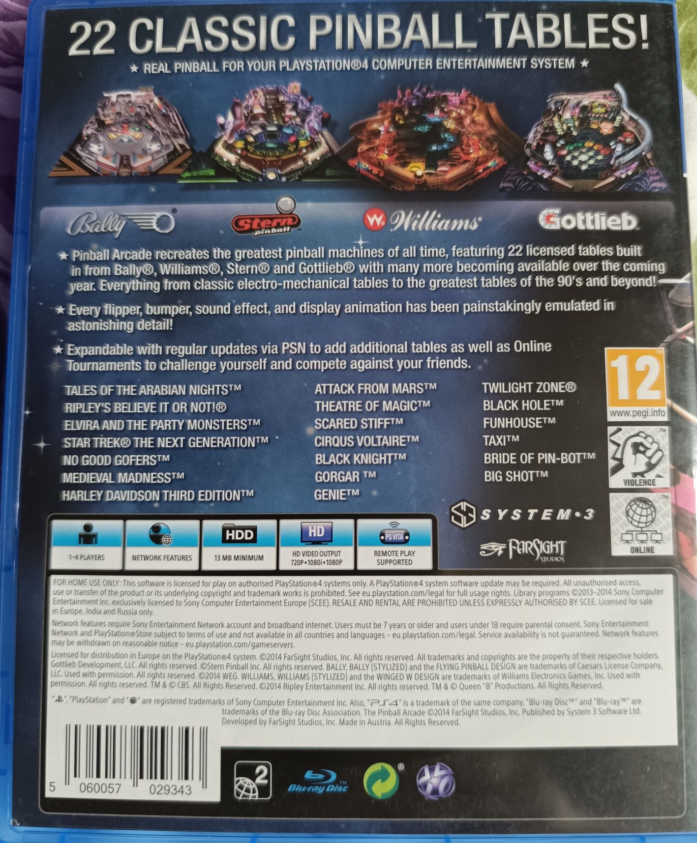 Gra Pinball arcade ps4