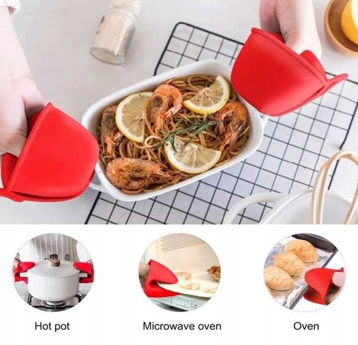 RĘKAWICE ŁAPKI KUCHENNE Silikonowe ochronne. Żaroodporne 2szt