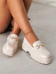 Buty Damskie Mokasyny Lakierowane Na Platrofmie Beżowe Shein Eur 40