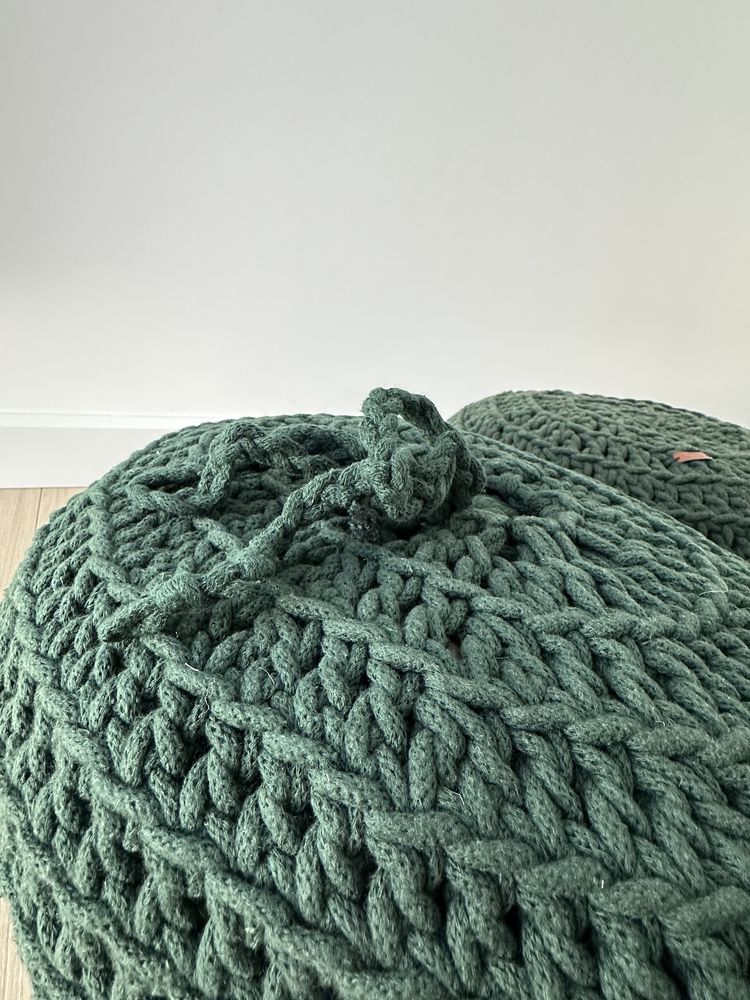 Knitting Factory Pufy scandi dzianinowa handmade 2szt.