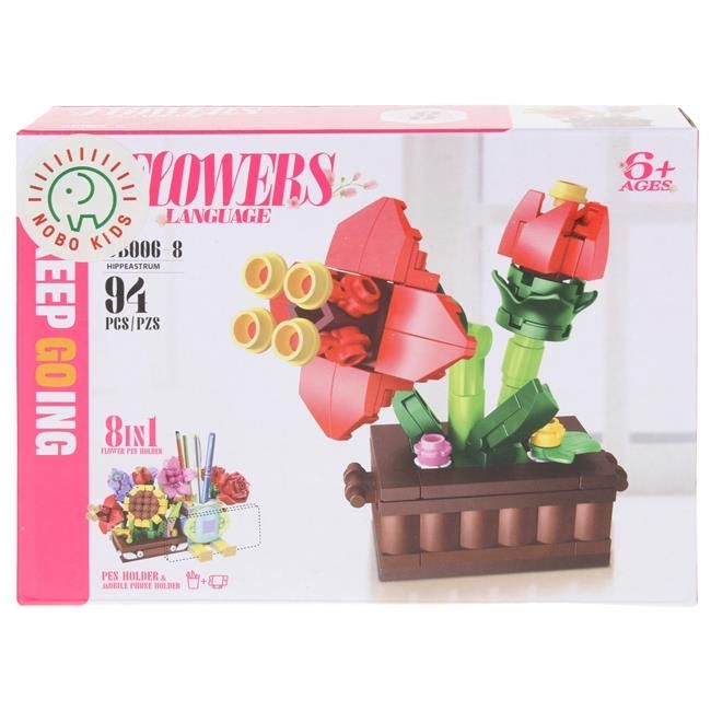 Klocki Konstrukcyjne Kwiaty w Doniczce do Budowania - Zwartnica