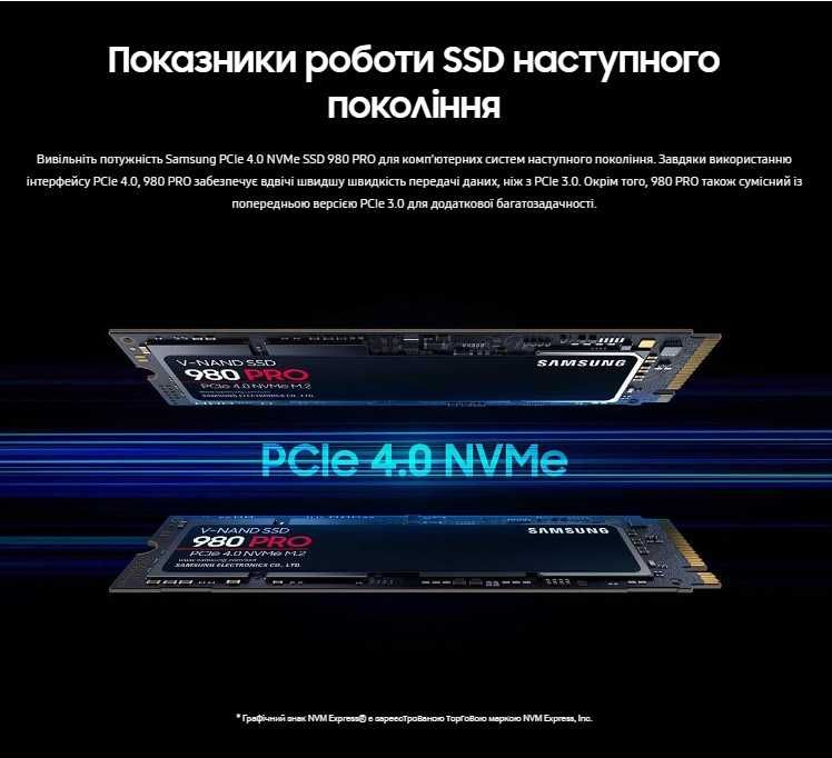 SSD-диск Samsung 980 PRO 2TB V-NAND MLC M.2 NVMe 2280 (MZ-V8P1T0BW)