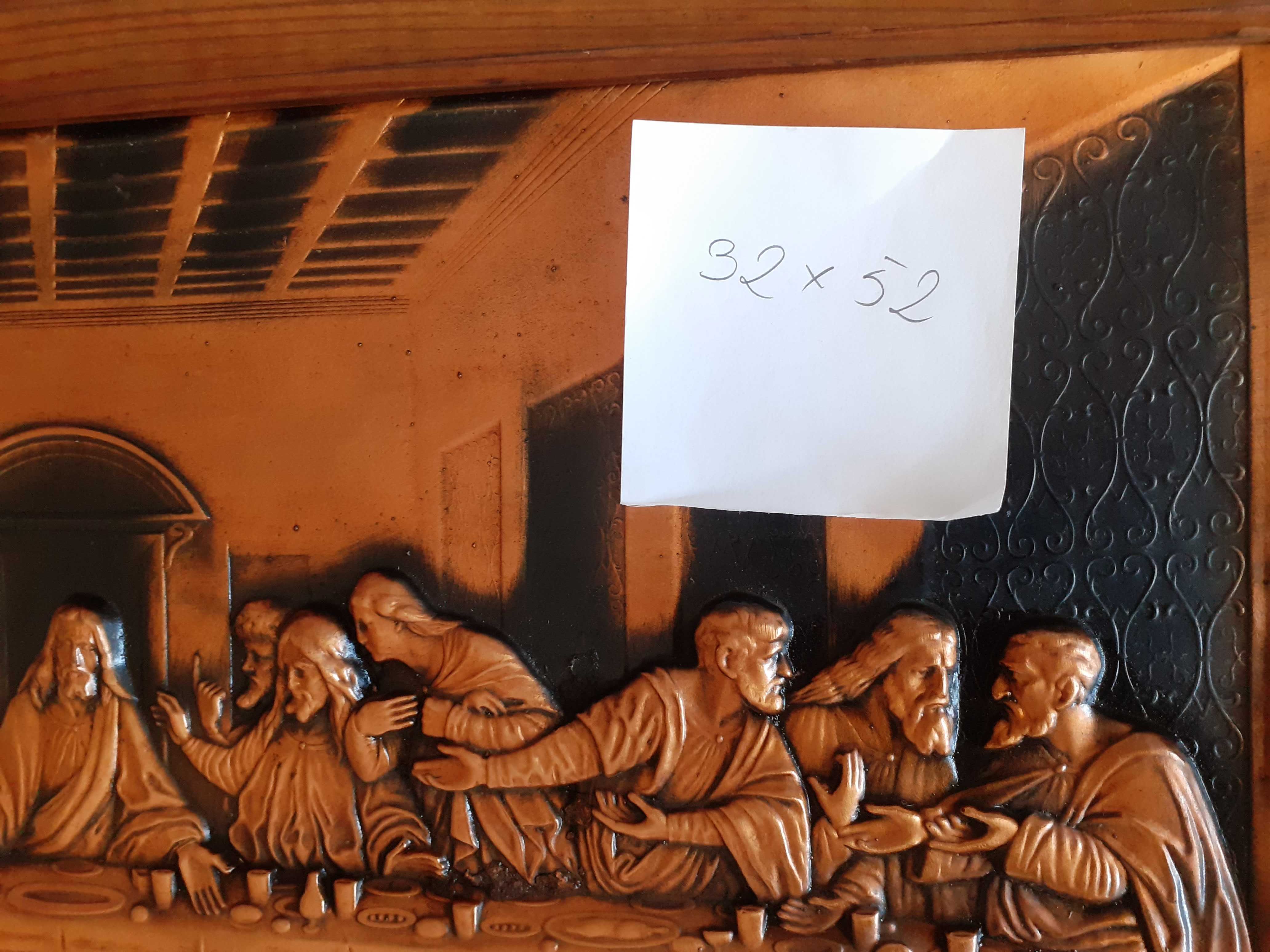 Duży obraz miedziany z lat 80-tych.