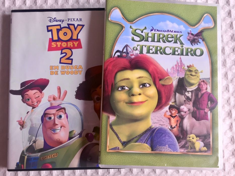 Filmes Toy Story 2 e Shreck 3 e coleção Animais